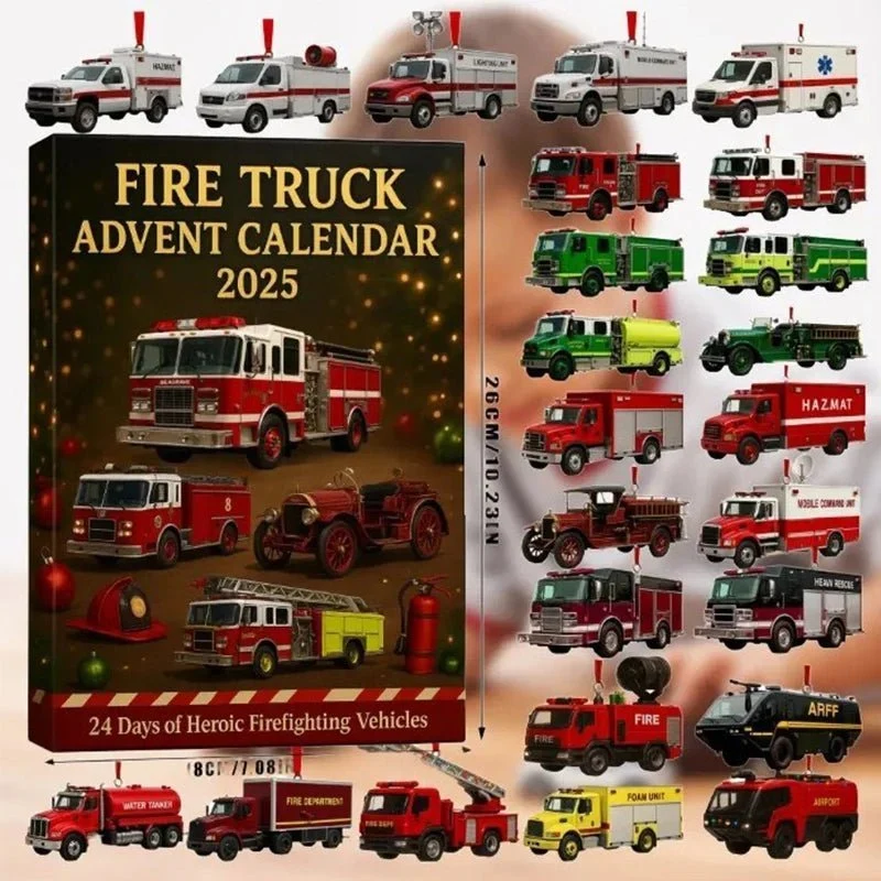 BLAZEMAS 2025 – 24-Tägiger Feuerwehr-Adventskalender Mit Farbenfrohen Anhängern Für Kinder
