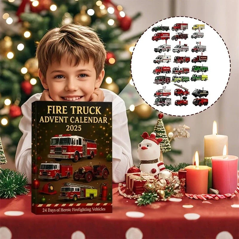 BLAZEMAS 2025 – 24-Tägiger Feuerwehr-Adventskalender Mit Farbenfrohen Anhängern Für Kinder