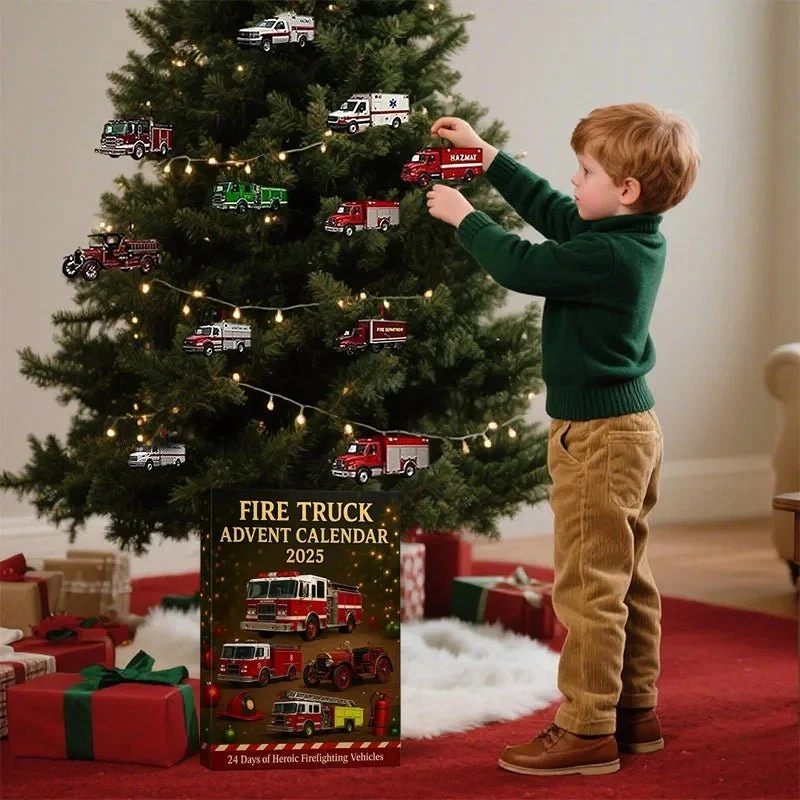 BLAZEMAS 2025 – 24-Tägiger Feuerwehr-Adventskalender Mit Farbenfrohen Anhängern Für Kinder