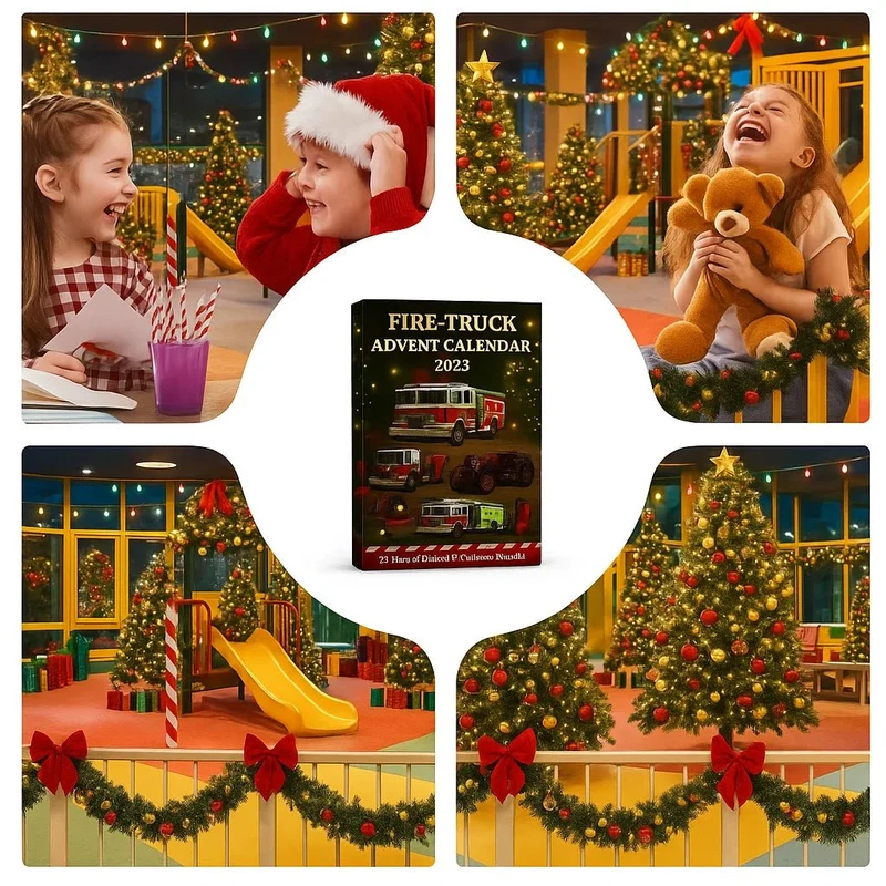 BLAZEMAS 2025 – 24-Tägiger Feuerwehr-Adventskalender Mit Farbenfrohen Anhängern Für Kinder