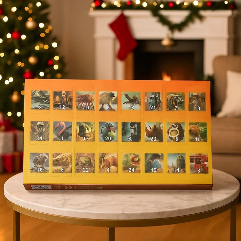 GLOWORN 2025 – 24-Teiliger Adventskalender mit Leuchtender Weihnachtsdekoration