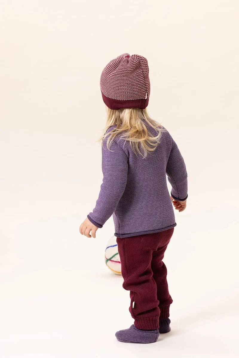 Disana Melange-Pullover, 100% Bio-Merinowolle GOTS, IVN Best | mit Knopfverschluss am Kragen | Baby
