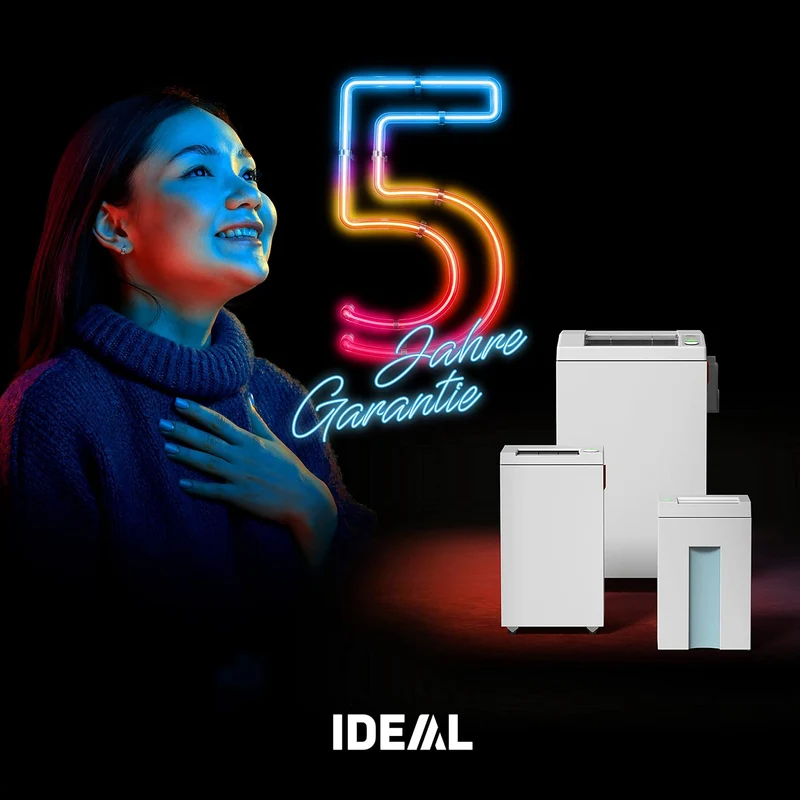 IDEAL 2503 Aktenvernichter, Sicherheitsstufe P-2, Streifenschnitt 4 mm, 20 Blatt Kapazität, 75L Abfa