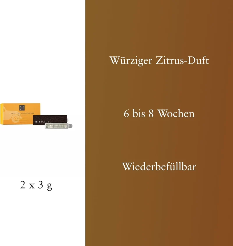 RITUALS Auto Parfüm Mehr Car Air Freshener – Auto Duft mit Aroma von süsser Orange und Zedernholz –