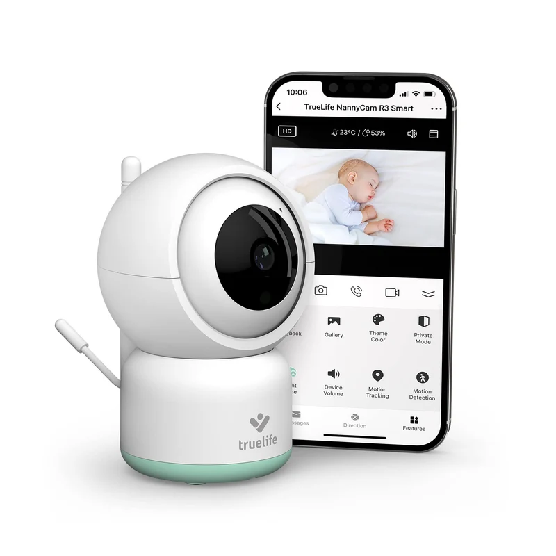 TrueLife NannyCam R3 Smart Überwachungskamera Innen, FullHD-Auflösung Kamera, Babyphone mit Kamera m