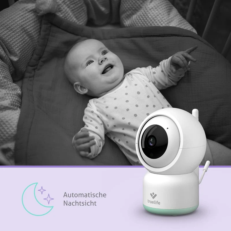 TrueLife NannyCam R3 Smart Überwachungskamera Innen, FullHD-Auflösung Kamera, Babyphone mit Kamera m