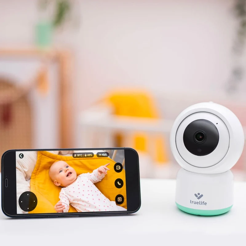 TrueLife NannyCam R3 Smart Überwachungskamera Innen, FullHD-Auflösung Kamera, Babyphone mit Kamera m