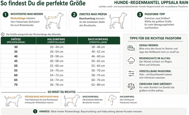 HUNTER UPPSALA RAIN Hunde-Regenmantel, mit reflektierenden Streifen, 65, rot rot 65, rot 65