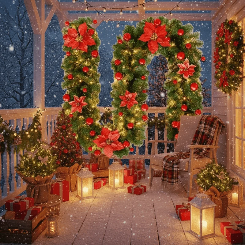 FESTITWINE – Beleuchtete Rattan-Weihnachtsgirlande Mit Warmweißen LED-Lichtern