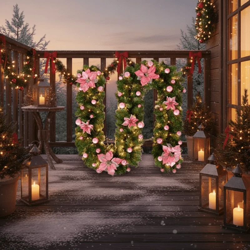 FESTITWINE – Beleuchtete Rattan-Weihnachtsgirlande Mit Warmweißen LED-Lichtern