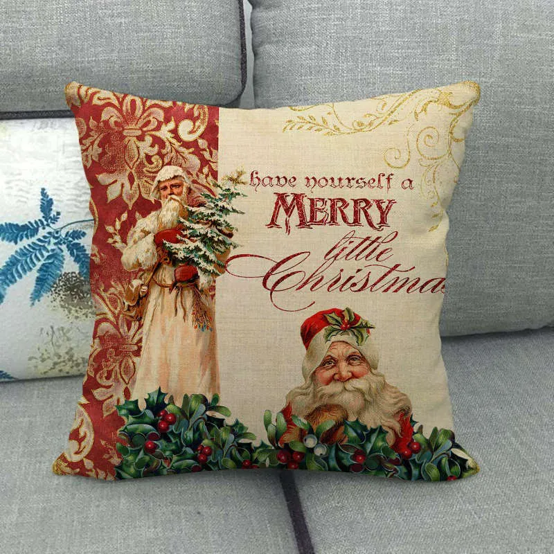 GLEAMCUSH – Festlicher Weihnachtskissenbezug mit Zuckerstangenmotiv und weichem Polyestergewebe