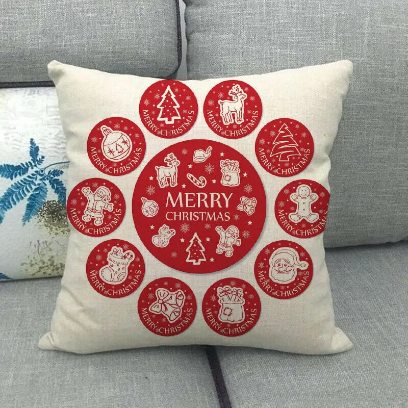 GLEAMCUSH – Festlicher Weihnachtskissenbezug mit Zuckerstangenmotiv und weichem Polyestergewebe