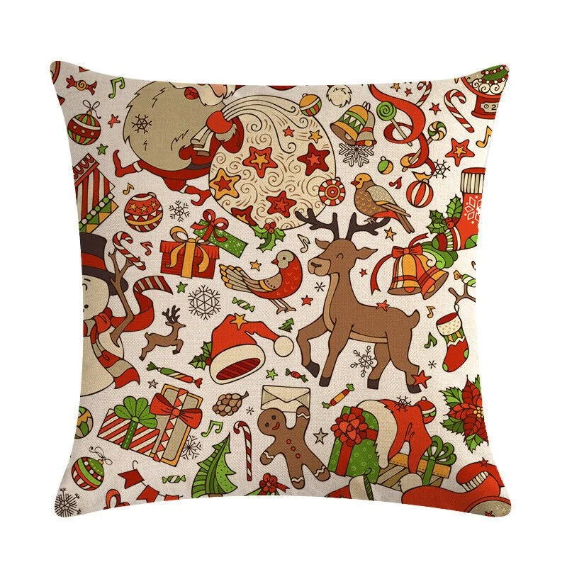 GLEAMCUSH – Festlicher Weihnachtskissenbezug mit Zuckerstangenmotiv und weichem Polyestergewebe