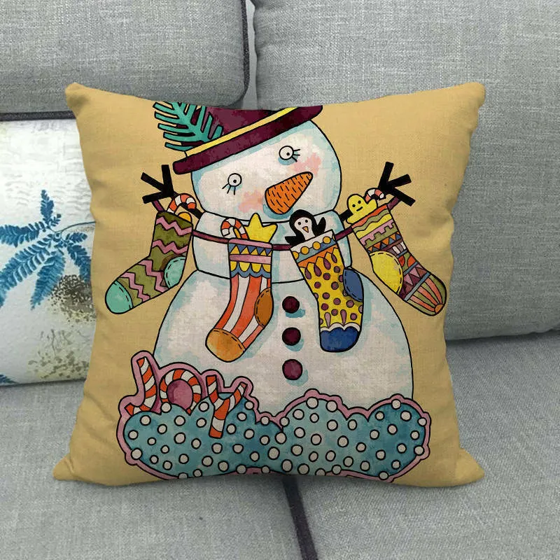 GLEAMCUSH – Festlicher Weihnachtskissenbezug mit Zuckerstangenmotiv und weichem Polyestergewebe