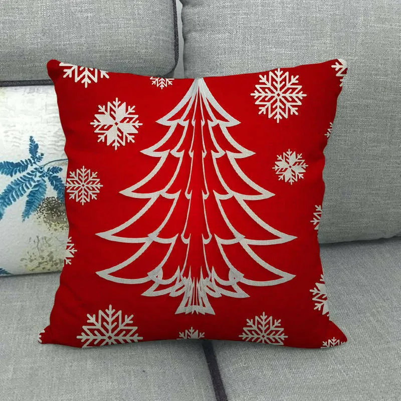 GLEAMCUSH – Festlicher Weihnachtskissenbezug mit Zuckerstangenmotiv und weichem Polyestergewebe