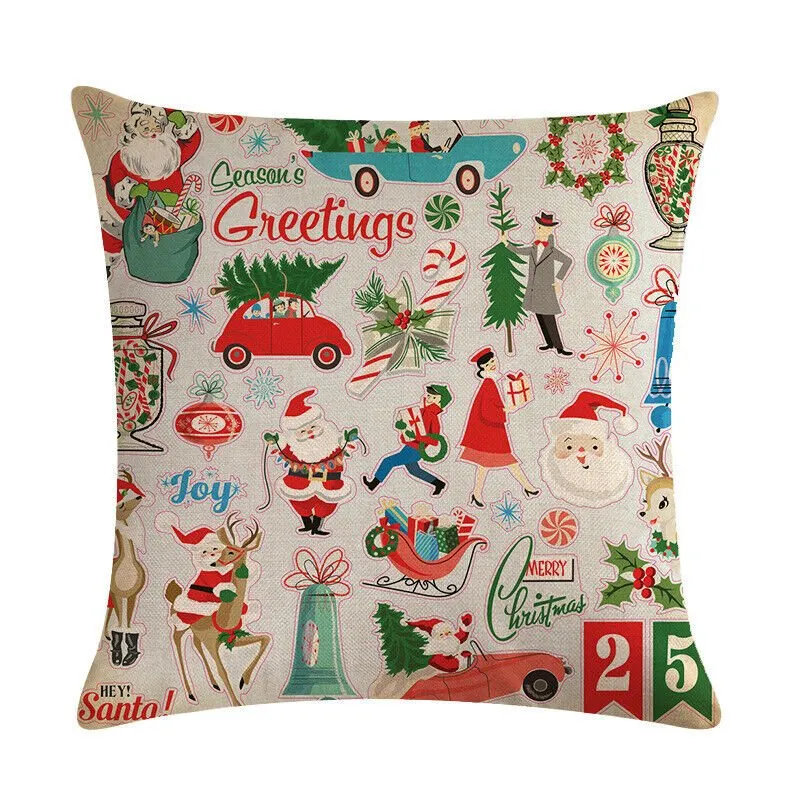 GLEAMCUSH – Festlicher Weihnachtskissenbezug mit Zuckerstangenmotiv und weichem Polyestergewebe
