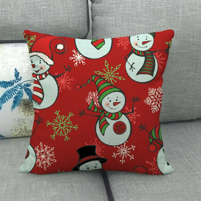 GLEAMCUSH – Festlicher Weihnachtskissenbezug mit Zuckerstangenmotiv und weichem Polyestergewebe