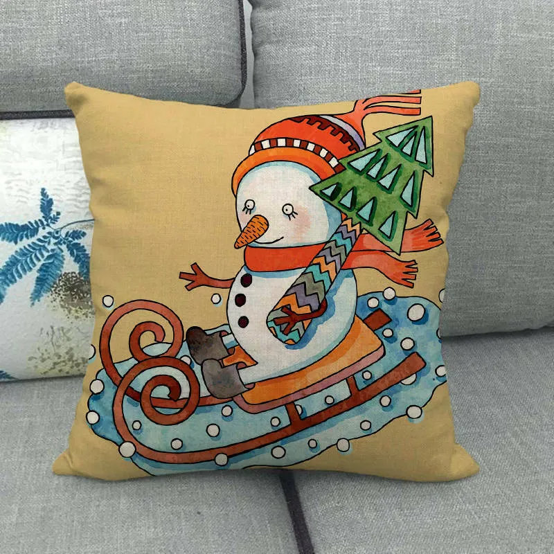 GLEAMCUSH – Festlicher Weihnachtskissenbezug mit Zuckerstangenmotiv und weichem Polyestergewebe