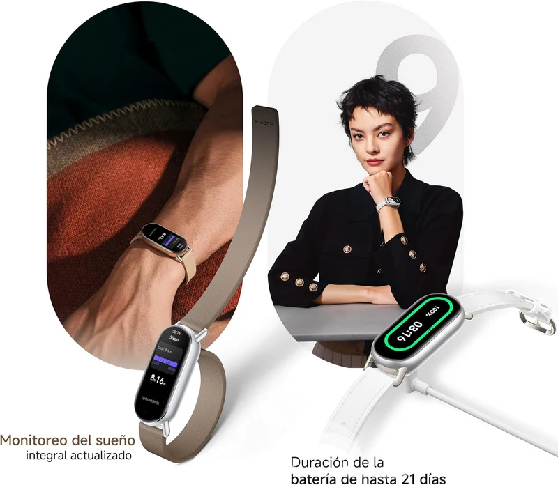 Xiaomi Smart Band 9 Fitness Tracker, AMOLED Display with 1200 Nits, Sp02 Tracking, Sleep and Heart R