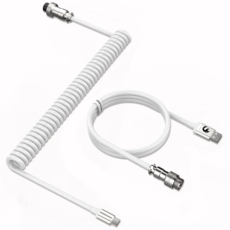 MAMBASNAKE C01 Spiral Tastaturkabel, Pro Custom Coiled USB C Kabel für Mechanische Tastatur, Typ C a