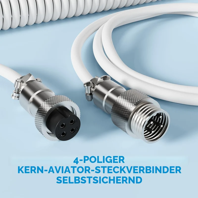 MAMBASNAKE C01 Spiral Tastaturkabel, Pro Custom Coiled USB C Kabel für Mechanische Tastatur, Typ C a