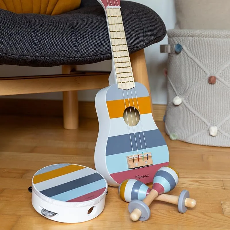 Kindsgut Musikinstrumenten-Set mit Gitarre Rasseln und Tamburin, umweltfreundliches Material, frei v