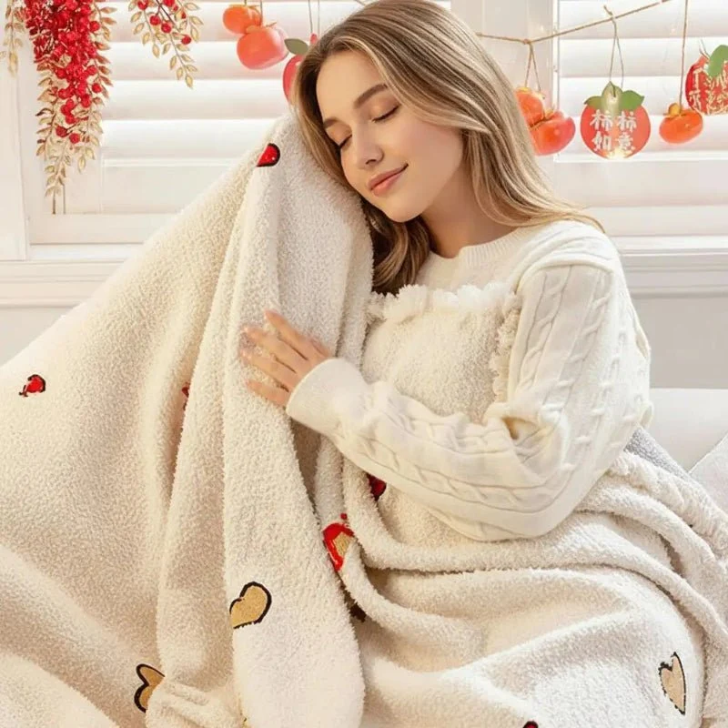 FlauschigeHöhle – Weihnachts-Plüsch-Sofadecke mit festlichem Baumdesign und ultraweichem Komfort