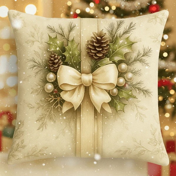 JINGLEPLUSH – Festliche Samtkissenbezüge mit Weihnachtsmotiven für Sofas, Betten und Leseecken