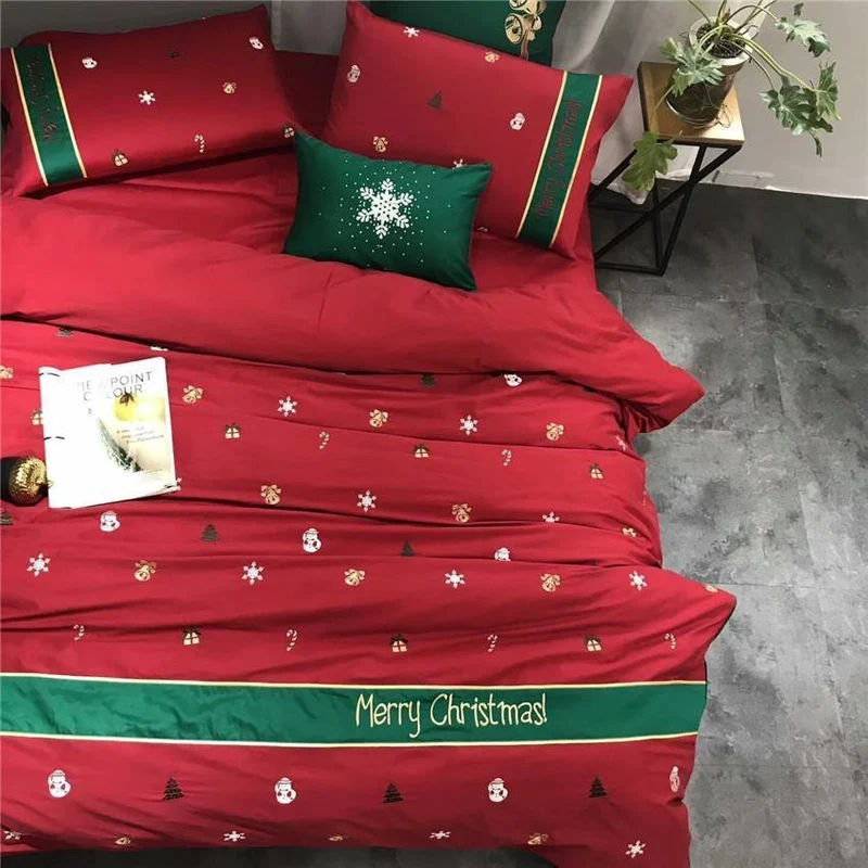 MERRYSHEETS – Weihnachts-Bettbezug-Set aus 100 % Ägyptischem Perkal