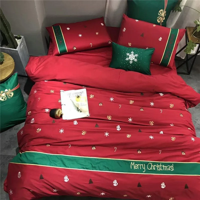 MERRYSHEETS – Weihnachts-Bettbezug-Set aus 100 % Ägyptischem Perkal