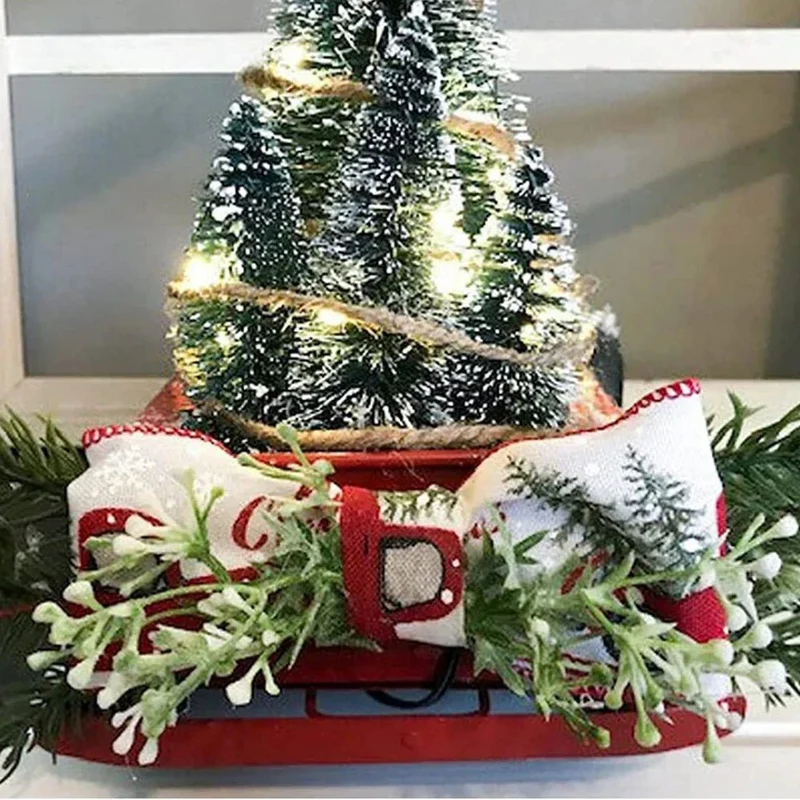 RoterLastwagen – Roter Retro-LKW Weihnachtsschmuck Mit Minibaum