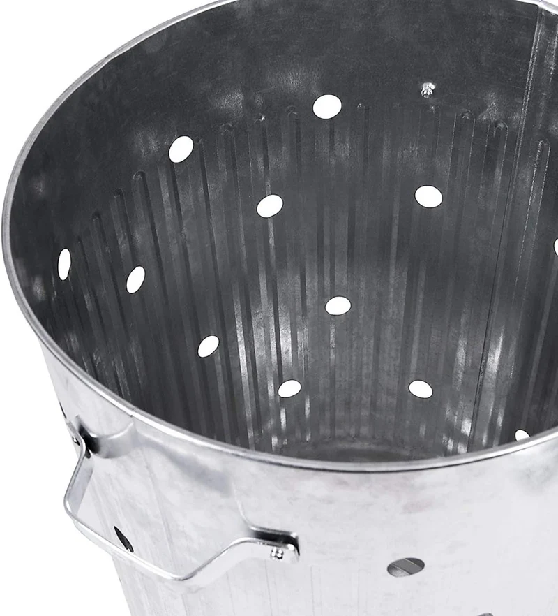 XL Feuertonne 75 Liter verzinkt Feuerschale Feuerfass aus Metall Gartenabfall Verbrennungstonne Gart