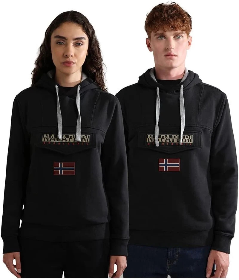 Napapijri Herren Kapuzenpullover Burgee Wint 2 S Schwarz, S Schwarz