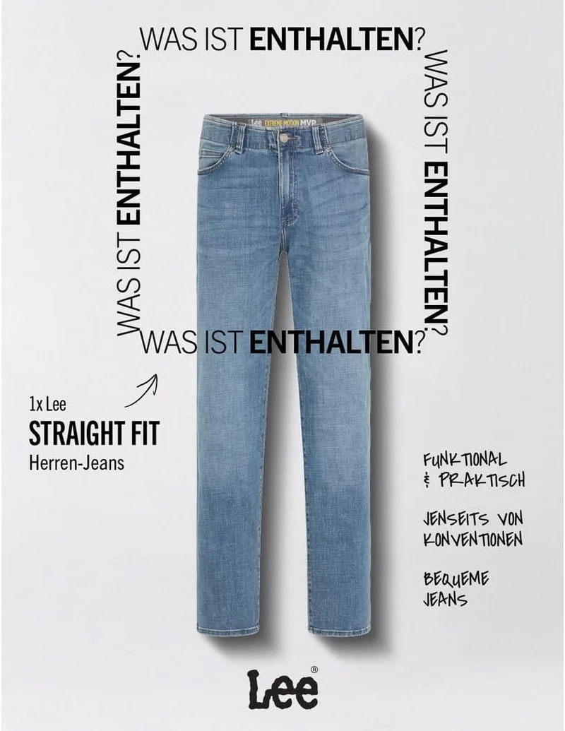 Lee Herren Straight Fit MVP Extreme Motion Jeans 29W / 30L Brady, 29W / 30L Brady