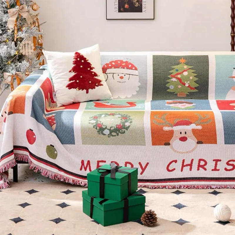 COZYCHEER – Weihnachts-Sofabezug Mit Weicher Strickstruktur