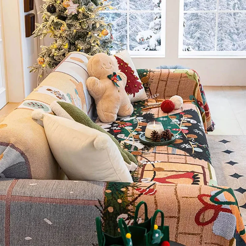 COZYCHEER – Weihnachts-Sofabezug Mit Weicher Strickstruktur
