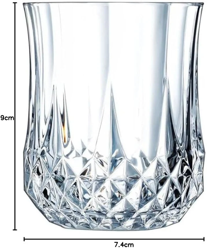 Cristal d'Arques Paris Longchamp Longfeld-Kollektion 6 Gläser niedrig, 32 cl in Kwarx, Glänzend, in