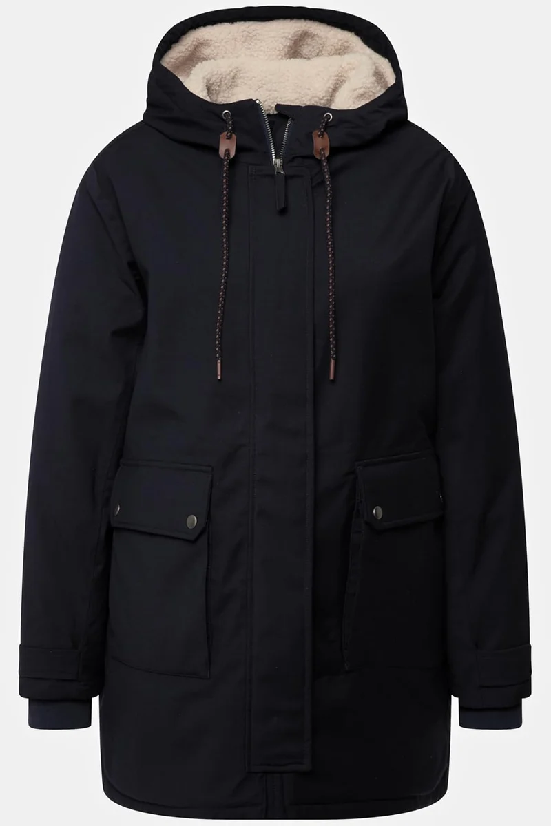 Ulla Popken Damen Hyprar Funktionsjacke mit Teddyfutter Jacken 42-44 marine, 42-44 marine