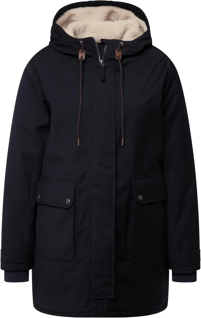 Ulla Popken Damen Hyprar Funktionsjacke mit Teddyfutter Jacken 42-44 marine, 42-44 marine