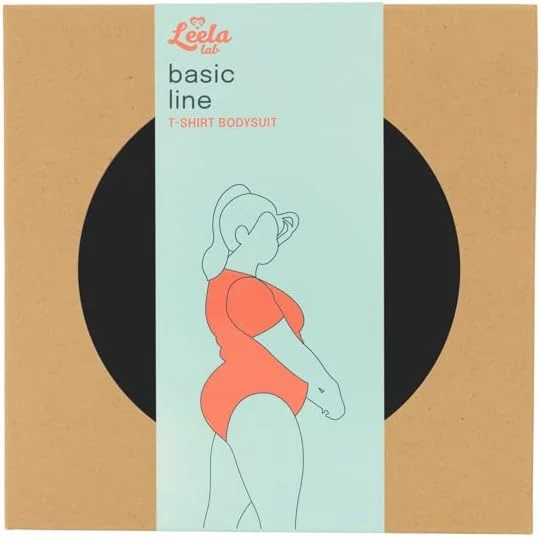 LEELA LAB Bodysuit Damen Grösse Grössen mit kurzen Ärmeln, Rundhalsausschnitt und Verstellbarem Vers