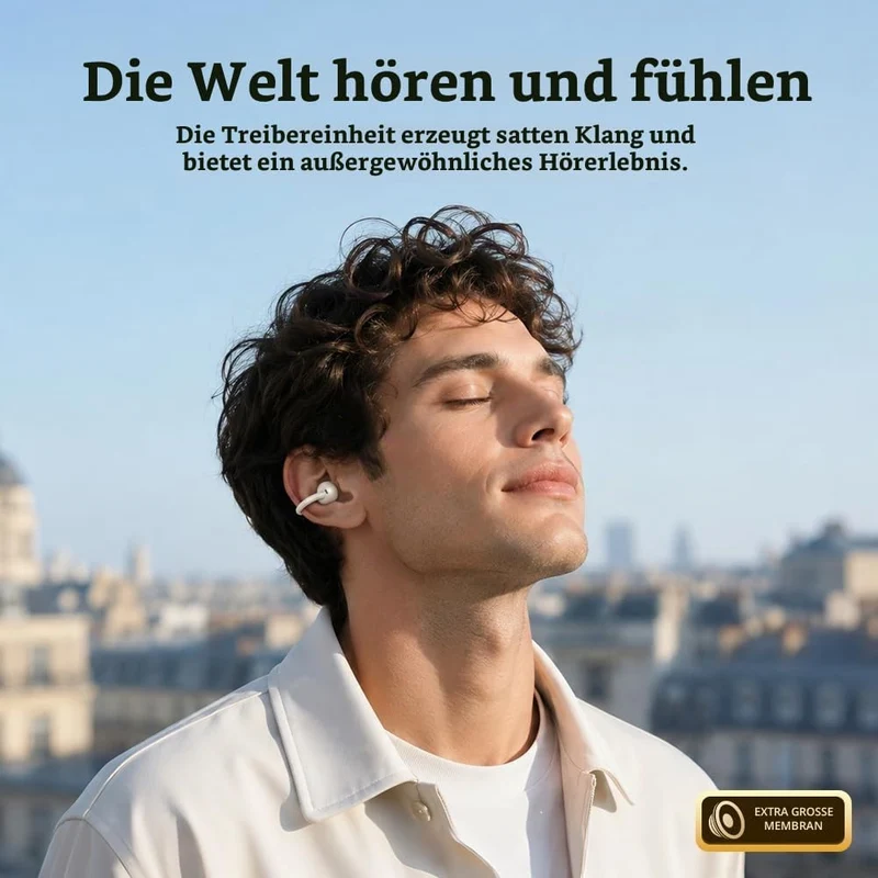 Open Ear Kopfhörer,Bluetooth-Kopfhörer zum Aufstecken,Bluetooth 5.4,HiFi Stereo,25 Stunden Akkulaufz