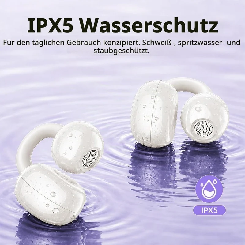 Open Ear Kopfhörer,Bluetooth-Kopfhörer zum Aufstecken,Bluetooth 5.4,HiFi Stereo,25 Stunden Akkulaufz