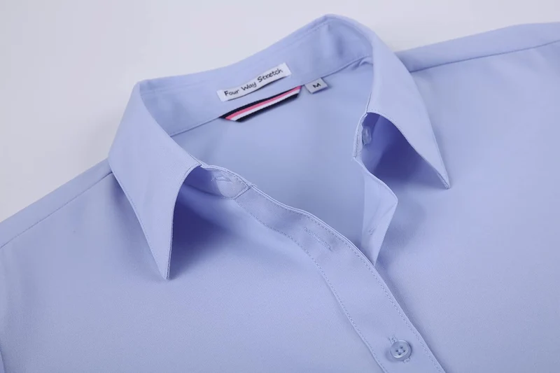 Alex Vando Damen-Hemden Normale Passform Langärmelig Stretch-Arbeitshemd S Wrinkle Free Blue, S Wrin