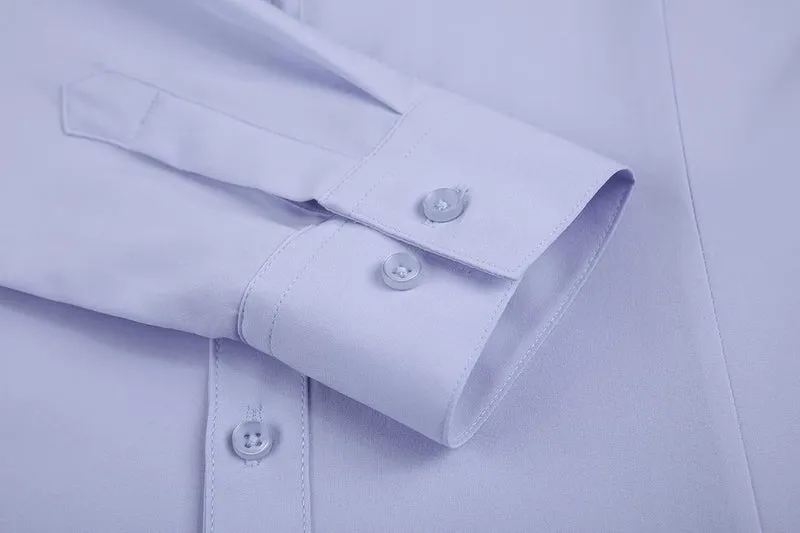 Alex Vando Damen-Hemden Normale Passform Langärmelig Stretch-Arbeitshemd S Wrinkle Free Blue, S Wrin