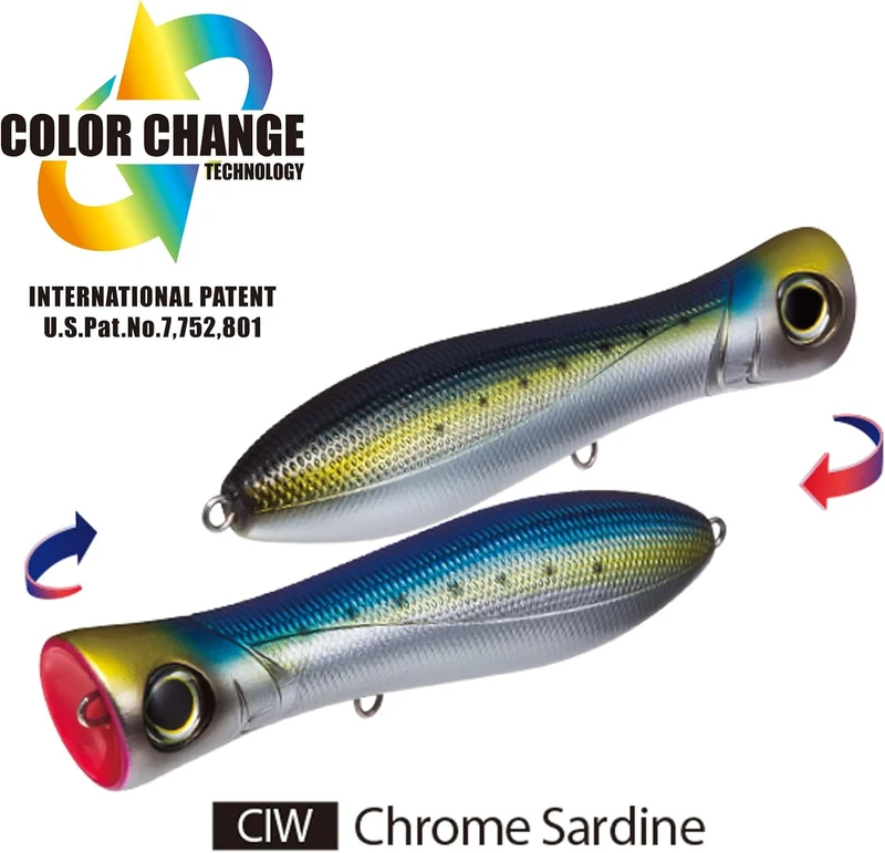 Yo-Zuri Sashimi Oberflächen Bull POP 150mm Big Game Thunfisch Popper R1154 Meister Chrom-Sardine, Ch