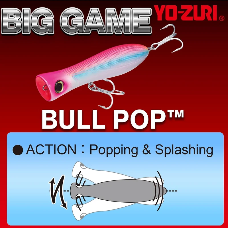 Yo-Zuri Sashimi Oberflächen Bull POP 150mm Big Game Thunfisch Popper R1154 Meister Chrom-Sardine, Ch