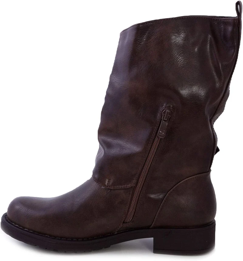 Toocool - Stiefel, Damen, niedrig, Biker, Stiefel, Stiefel, Schnallen Amphibien SA9907 36 EU Braun,