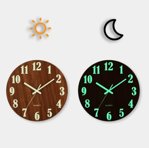 SERENOTIME – Minimalistische Quarzwanduhr Mit Sanftem Leuchteffekt