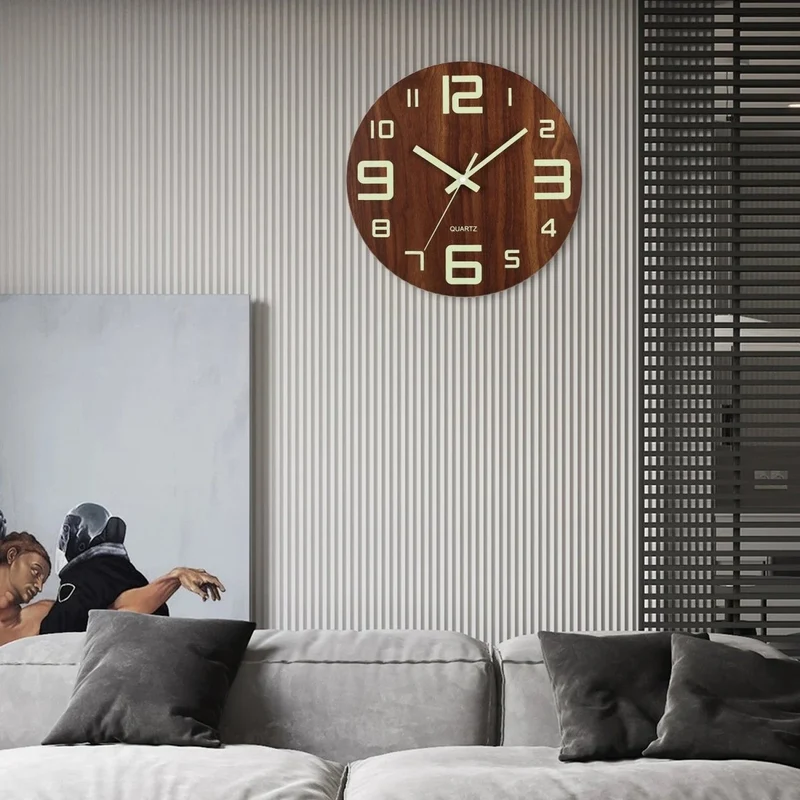 SERENOTIME – Minimalistische Quarzwanduhr Mit Sanftem Leuchteffekt