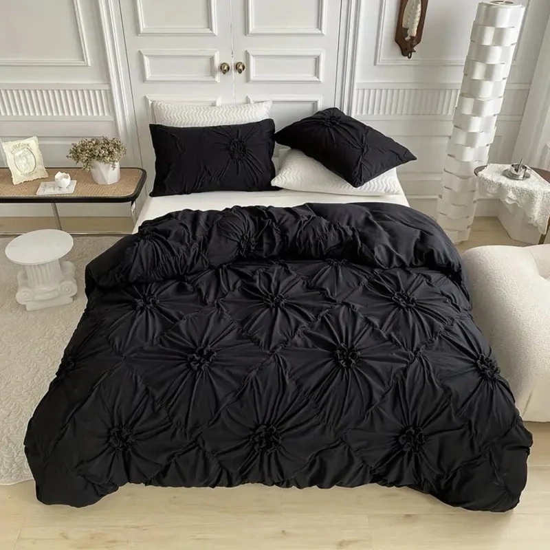 Velvetpetal – Elegantes Bettwäsche-Set Mit Rüschen Und Blumenstruktur